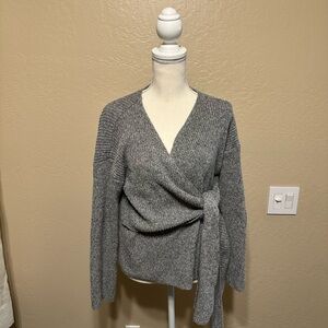 STYLEWE Heather Gray V-Neck Wrap Sweater